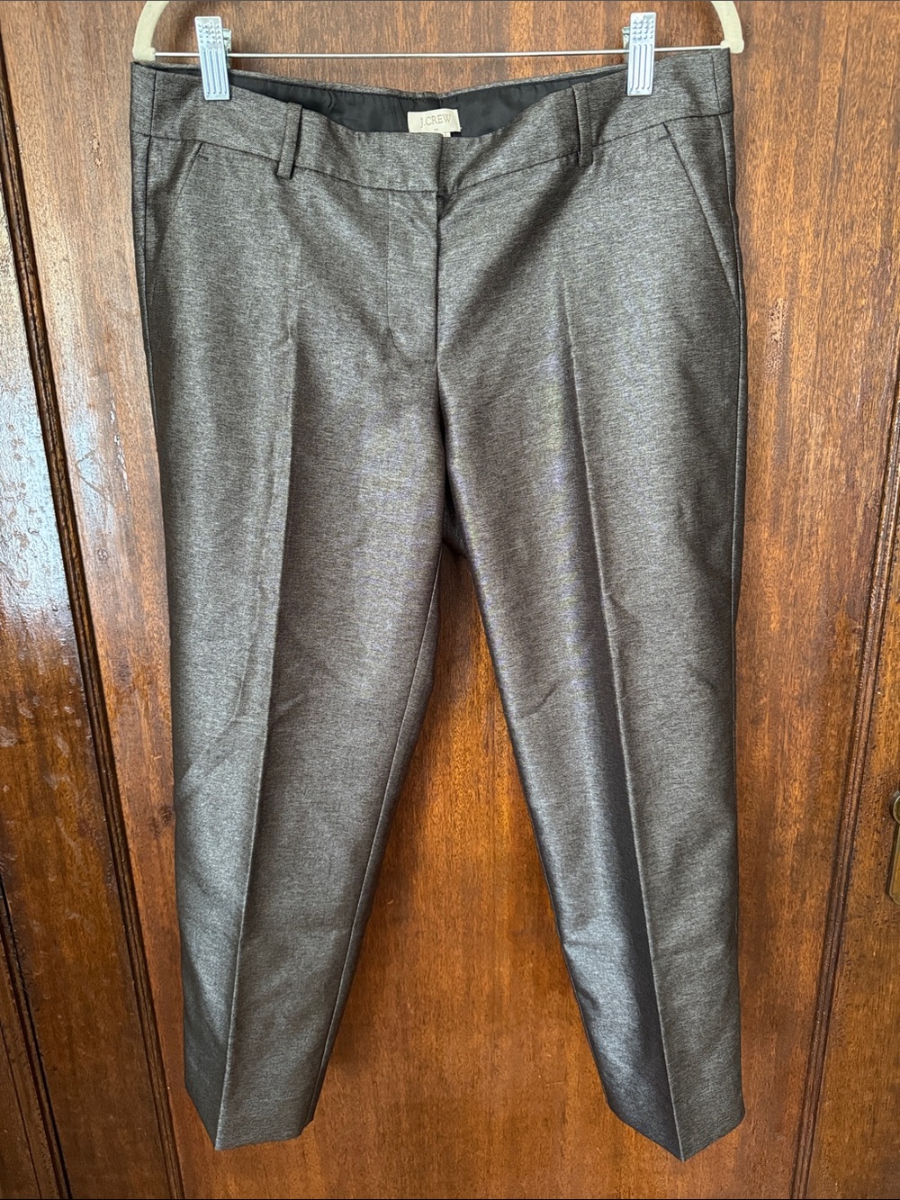 Metallic Grey J. Crew Trousers